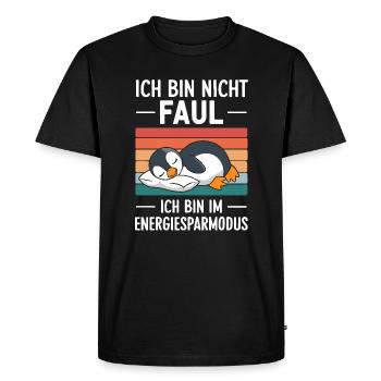 I'm not lazy, I'm in power saving mode Pin - Men's Premium Organic T-Shirt - black - Front - Nico (187cm)