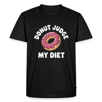 Donut judge my Diet Funny Doughnut lover Pun - T-shirt Premium bio Homme - noir - Devant - Nico (187cm)