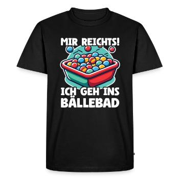 J’en ai assez, je vais à la piscine à balles ! Costume de fête Sar - T-shirt Premium bio Homme - noir - Devant - Nico (187cm)