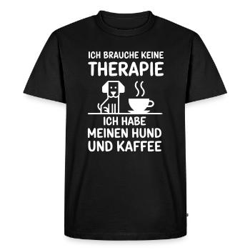 Je n’ai pas besoin de thérapie Chien et café - T-shirt Premium bio Homme - noir - Devant - Nico (187cm)