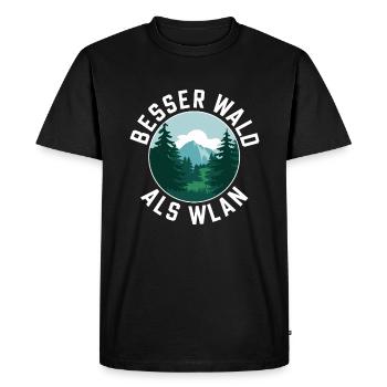 Mieux vaut la forêt que le Wi-Fi Nature Camping Randonnée Blague - T-shirt Premium bio Homme - noir - Devant - Nico (187cm)