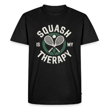 Squash is my Therapy Funny Squash Player - Men's Premium Organic T-Shirt - black - Front - Nico (187cm)