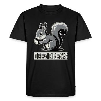 Deez Brews Funny Squirrel Coffee Lover Pun - T-shirt Premium bio Homme - noir - Devant - Nico (187cm)