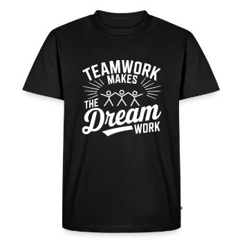 Teamwork makes the Dream work - Men's Premium Organic T-Shirt - black - Front - Nico (187cm)