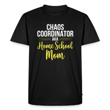 Chaos Choordinator alias Maman école à la maison - T-shirt Premium bio Homme - noir - Devant - Nico (187cm)