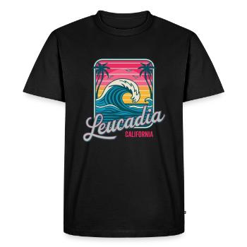 Plage de Leucadia California Palms - T-shirt Premium bio Homme - noir - Devant - Nico (187cm)