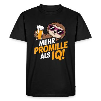 More per mille than IQ Saufen Bier Alkohol Party Fau - Men's Premium Organic T-Shirt - black - Front - Nico (187cm)