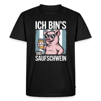 C’est moi l’alcool cochon buvant de la bière alcool fête - T-shirt Premium bio Homme - noir - Devant - Nico (187cm)