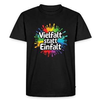 La diversité au lieu de la simplicité : déclaration contre la droite - T-shirt Premium bio Homme - noir - Devant - Nico (187cm)