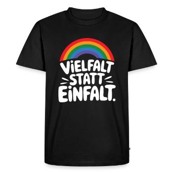 La diversité au lieu de la simplicité : déclaration contre la droite - T-shirt Premium bio Homme - noir - Devant - Nico (187cm)
