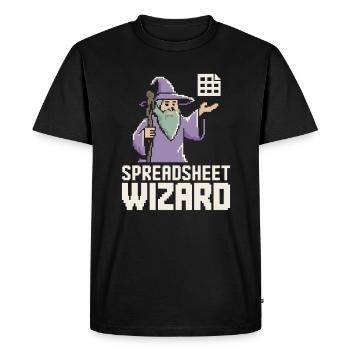 Tableur Assistant Drôle Contrôleur Comptable - T-shirt Premium bio Homme - noir - Devant - Nico (187cm)