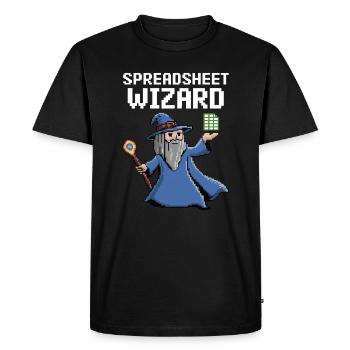 Tableur Assistant Drôle Contrôleur Comptable - T-shirt Premium bio Homme - noir - Devant - Nico (187cm)