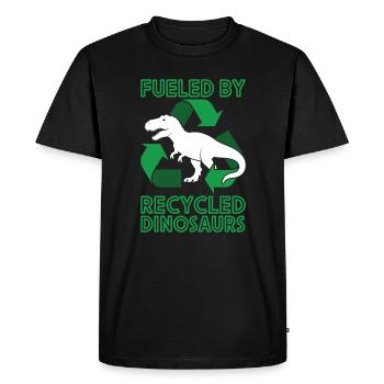 Alimenté par des dinosaures recyclés Paléontologue - T-shirt Premium bio Homme - noir - Devant - Nico (187cm)