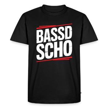 Bassd scho – Franconian cult saying dialect Frängi - Men's Premium Organic T-Shirt - black - Front - Nico (187cm)