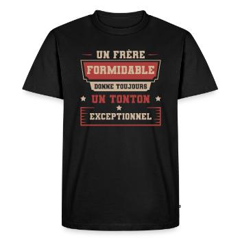 Un frère donne toujours un tonton exceptionnel - T-shirt Premium bio Homme - noir - Devant - Nico (187cm)