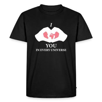 Je t’aime pour toujours - T-shirt Premium bio Homme - noir - Devant - Nico (187cm)