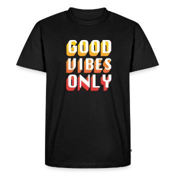 Bonnes vibrations seulement - T-shirt Premium bio Homme - noir - Devant - Nico (187cm)