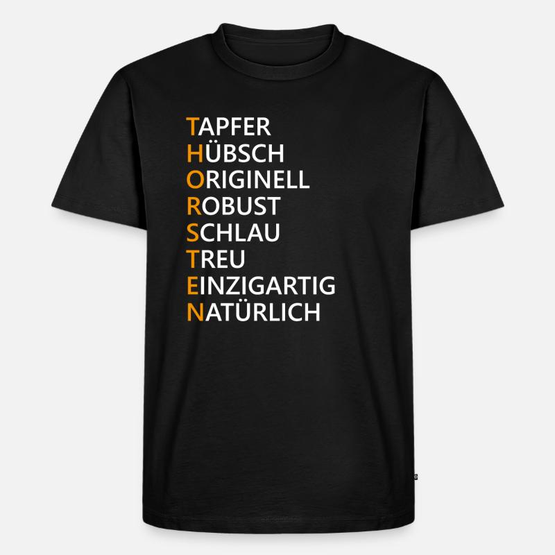 Thorsten Name Geschenk - Männer Premium Bio T-Shirt - Schwarz