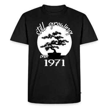 1971 Anniversaire Bonsaï « Toujours en croissance » - T-shirt Premium bio Homme - noir - Devant - Nico (187cm)