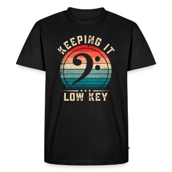 Clef de basse Garder le bassiste discret - T-shirt Premium bio Homme - noir - Devant - Nico (187cm)