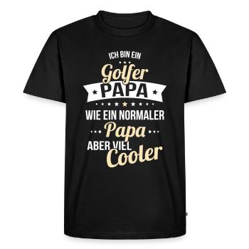 Papa golfeur comme un papa normal mais beaucoup plus cool - T-shirt Premium bio Homme - noir - Devant - Nico (187cm)