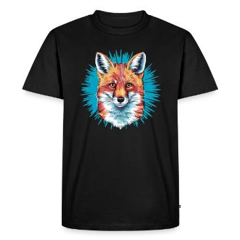 Fox - Illustration - Men's Premium Organic T-Shirt - black - Front - Nico (187cm)