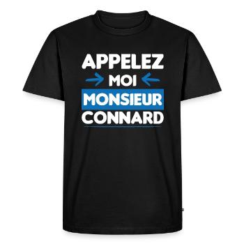 cadeau marrant monsieur connard - T-shirt Premium bio Homme - noir - Devant - Nico (187cm)