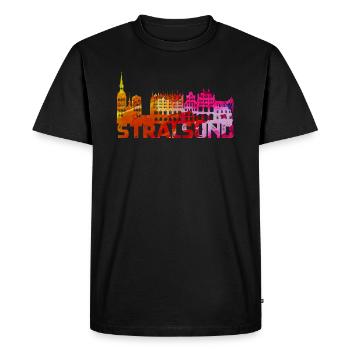 Hanseatic City of Stralsund Silhouette Skyline Baltic Sea B - Men's Premium Organic T-Shirt - black - Front - Nico (187cm)