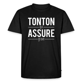 Tonton Qui Déchire Grave Cadeau Super Tonton - T-shirt Premium bio Homme - noir - Devant - Nico (187cm)