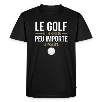 Idée originale blague passionné de golf golfeur - T-shirt Premium bio Homme - noir - Devant - Nico (187cm)