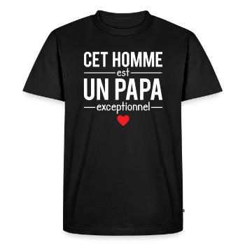 Cet homme est un papa exceptionnel fête des pères - T-shirt Premium bio Homme - noir - Devant - Nico (187cm)