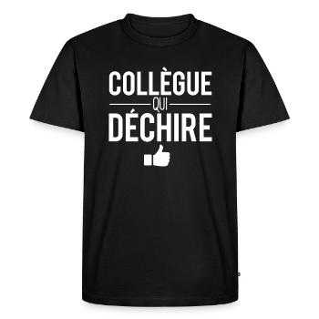 Collègue qui déchire meilleur collègue humour - T-shirt Premium bio Homme - noir - Devant - Nico (187cm)