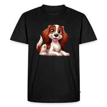 Brittany Spaniel - Men's Premium Organic T-Shirt - black - Front - Nico (187cm)