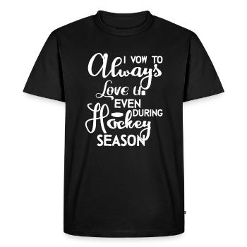 Hockey Season - Men's Premium Organic T-Shirt - black - Front - Nico (187cm)