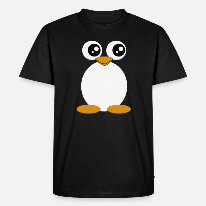 Pinguin - Männer Premium Bio T-Shirt - Schwarz