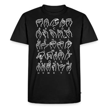 Sourd sourde-muette Deaf Cadeau - T-shirt Premium bio Homme - noir - Devant - Nico (187cm)