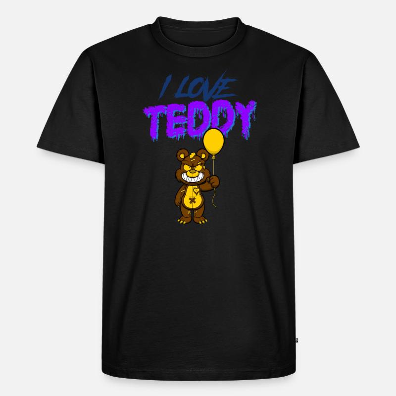 LOVE TEDDY - Männer Premium Bio T-Shirt - Schwarz