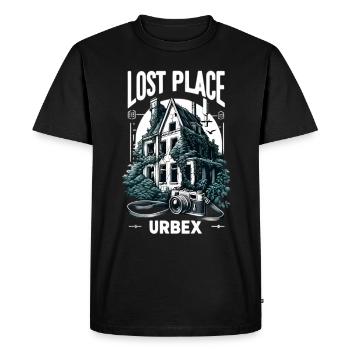 Urbex-Mystik - Männer Premium Bio T-Shirt - Schwarz - Vorne - Nico (187cm)