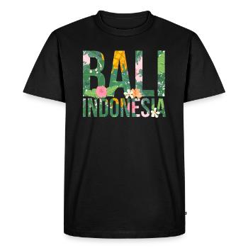 Bali Indonésie Fleurs - T-shirt Premium bio Homme - noir - Devant - Nico (187cm)