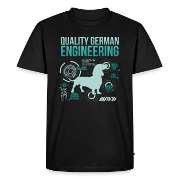 Funny Wiener-Dog Joke Sarcastic German Dachshund - Men's Premium Organic T-Shirt - black - Front - Nico (187cm)