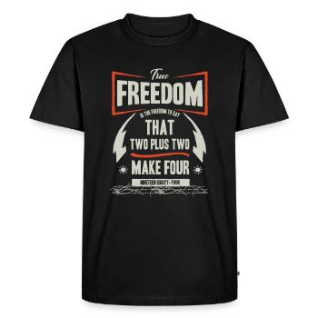 freedom to say that two plus two make four - Men's Premium Organic T-Shirt - black - Front - Nico (187cm)