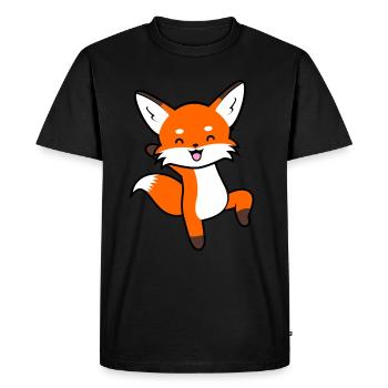 Joyeux renard enfants Renards - T-shirt Premium bio Homme - noir - Devant - Nico (187cm)
