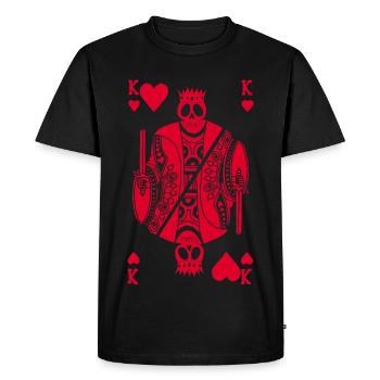Red Skeleton of the King of Hearts - Men's Premium Organic T-Shirt - black - Front - Nico (187cm)