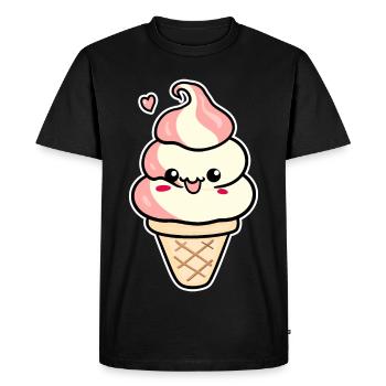 Crème glacée de dessin animé - T-shirt Premium bio Homme - noir - Devant - Nico (187cm)