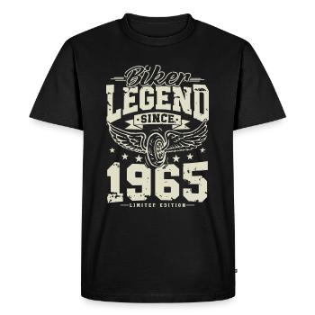 Légende du motard depuis 1965 - T-shirt Premium bio Homme - noir - Devant - Nico (187cm)