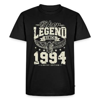 Légende du motard depuis 1994 - T-shirt Premium bio Homme - noir - Devant - Nico (187cm)