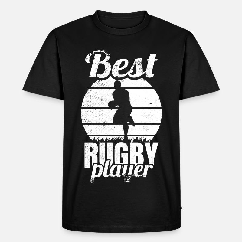 Bester Rugbyspieler - Männer Premium Bio T-Shirt - Schwarz