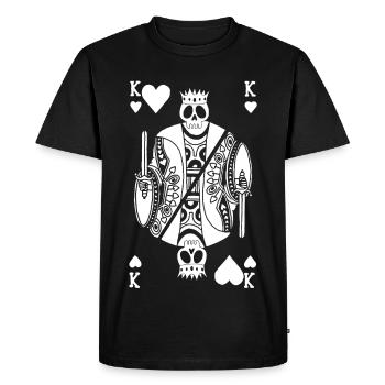White Skeleton of the King of Hearts - Men's Premium Organic T-Shirt - black - Front - Nico (187cm)