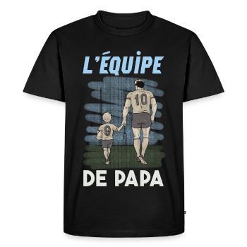 L'Équipe de Papa Rugby En Famille Cadeau Rugbyman - T-shirt Premium bio Homme - noir - Devant - Nico (187cm)