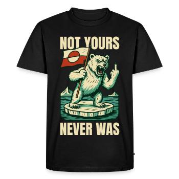 Pas le tien n’a jamais été le Groenland n’est pas à vendre - T-shirt Premium bio Homme - noir - Devant - Nico (187cm)